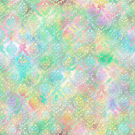 Seamless pattern with abstract ethnic ornament on old paper texture.の写真素材
