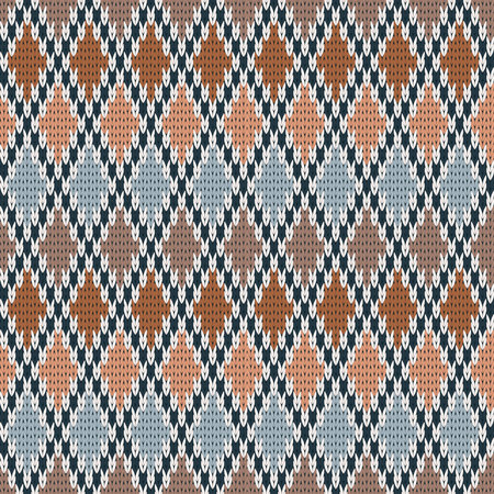 Seamless Rhombus Knitting Pattern. Illustration.の写真素材