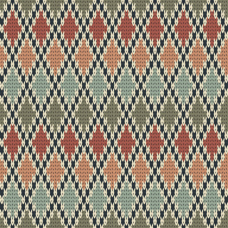 Seamless Rhombus Knitting Pattern. Ilustration.の写真素材