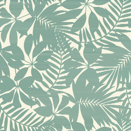 White and black striped tropical leaves seamless pattern.の写真素材