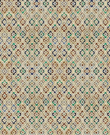 Seamless pattern. Ethnic carpet with chevrons. Vector ornament. Geometric mosaic on the tile, majolica. Ancient interior. Modern rug. Geo print on textile.の写真素材
