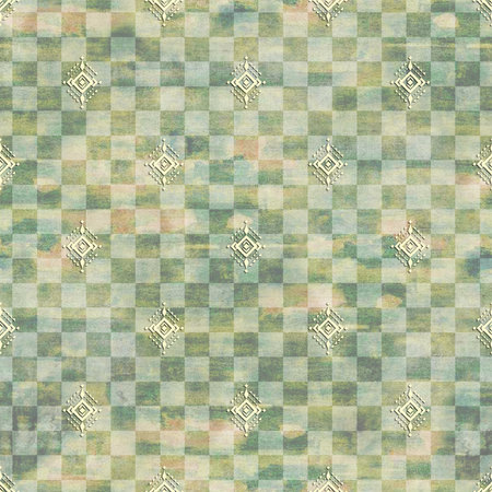 Seamless checkered pattern in green and white colors.の写真素材