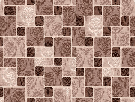 Ceramic tile pattern in brown tone. Abstract background and texture.の写真素材
