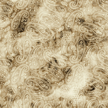 Seamless texture of hand-drawn paisley pattern.の写真素材