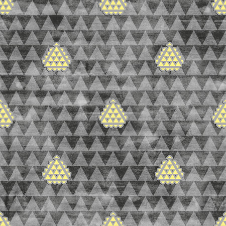 Seamless pattern with triangles. Hand-drawn grunge background.の写真素材