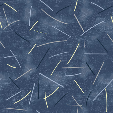 Seamless abstract geometric pattern in navy blue and gold colors.の写真素材