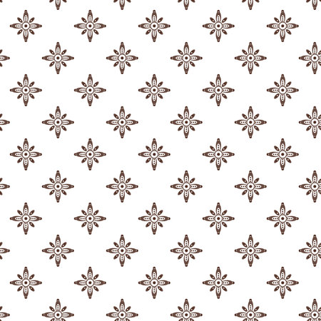 Vintage style vector seamless pattern. Retro geometric flower ornament. Elegant blue and white mosaic pattern. Perfect for textile, scrapbooking, print, background or wrapping paper.の写真素材