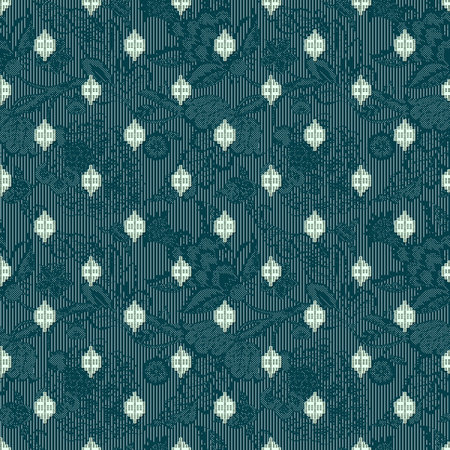 Seamless background pattern. Embroidery on fabric.の写真素材