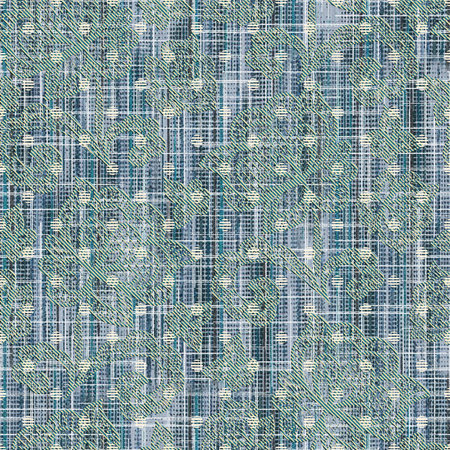 Seamless indigo block print texture. Blue woven boro cotton dyed effect background. Japanese repeat batik resist pattern. Asian fusion all over textile blur cloth print. Variegated jpg swatch.の写真素材