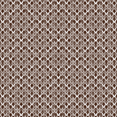 Seamless knitted pattern. Vector illustration. Brown background.の写真素材