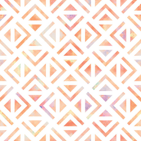 Seamless watercolor geometric pattern. Hand-drawn illustration.の写真素材