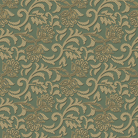 Seamless pattern with floral ornament. Vector illustration. Vintage background.の写真素材