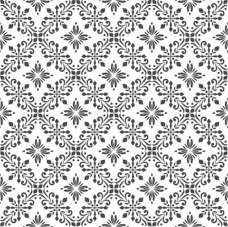 Seamless floral pattern. Classic oriental ornament. Textile rapport.の写真素材