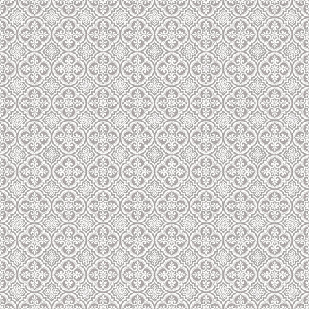 Seamless pattern with arabesques in gray and white colorsの写真素材