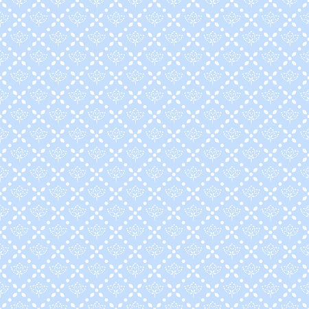 Seamless pattern with white flowers on blue background. Vector illustration.の写真素材