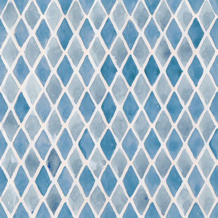 Seamless watercolor pattern. Blue and white geometrical background.の写真素材