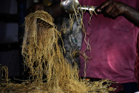 Unidentified people are seen during the carnival of Salvador.