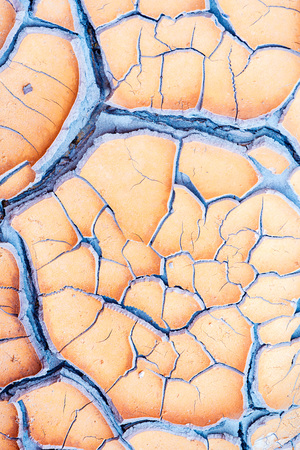 Cracked earth in the area of Rio Tinto mines, Minas de Riotinto, Huelva, Andalusia, Spainの写真素材