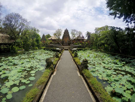 Pura Saraswati temple in Ubud, Bali, Indonesia.の写真素材