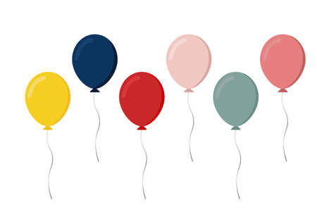 Flying balloons decorated for celebration or party. Vector illustration.のイラスト素材