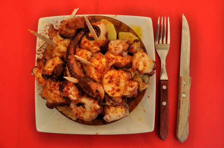 Stylish octopus dish from the city of Vigo in Spain - traditional