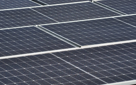 Outdoor surface covered with solar energy production panels