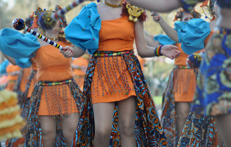 Unidentified dancers participate at the annual carnival in Chernigow, Ukraine.