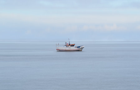 Fishing boat in the gulf of Riga, Baltic sea.
