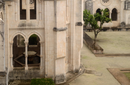 The cloister of the AlcobaÃ§a monastery in Portugal