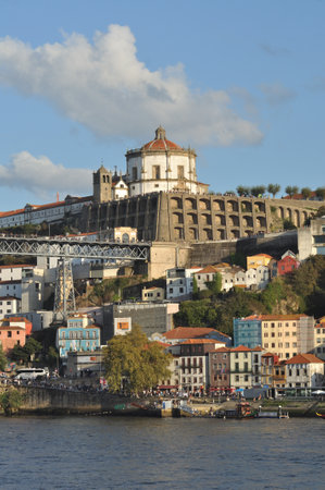 Round church on the top of Serra do Pilar in Porto, Portugal.の写真素材