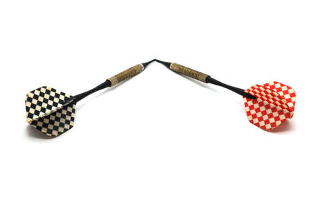 Two darts on white backgroundの写真素材