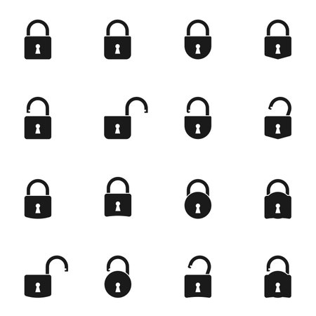 Lock icon set for web sites and user interface. Simple illustration.の写真素材