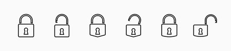 Lock icons set. Padlock sign and symbol. Encryption symbol
