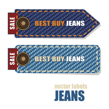 Jeans vector labels with information about the sale のイラスト素材