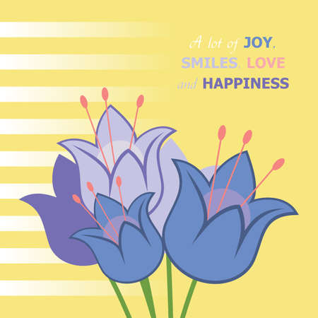 Bouquet of flowers Greeting card illustration.のイラスト素材