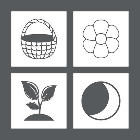 Star sprout flower basket. Vector illustration.のイラスト素材