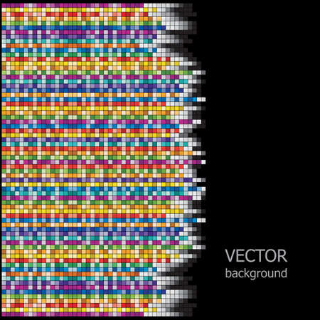 Vector background is of multicolored squares goes to the dark background.のイラスト素材