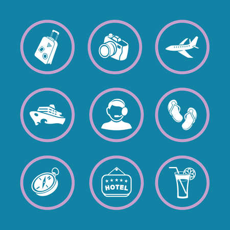 Set of vector icons Travel and Tourism.のイラスト素材