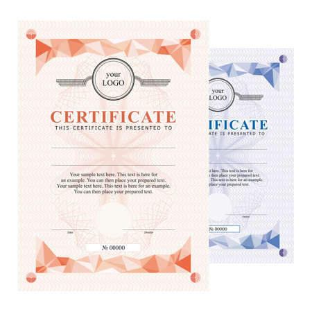 The layout of the paper certificate. Graphic design vector illustration.のイラスト素材