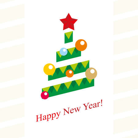 Christmas tree. Festive mood toys star Graphic design Vector illustration.のイラスト素材