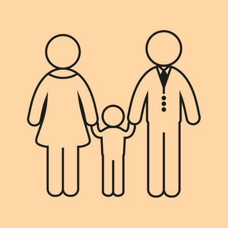 Family Child man and woman. Vector character.のイラスト素材