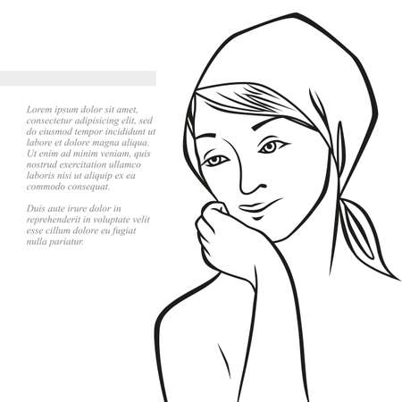 Charming young beautiful woman. Vector illustration.のイラスト素材