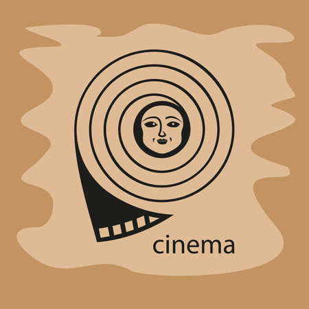 Film, in which a smiling face. Vector illustration.のイラスト素材