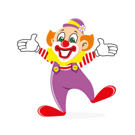 Joyful clown welcomes guestsのイラスト素材