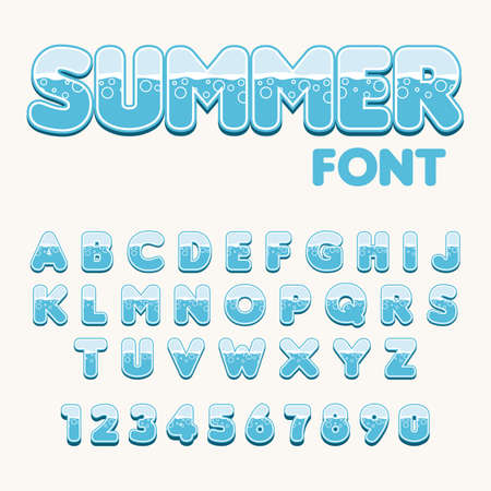 Original font with background of water inside.のイラスト素材