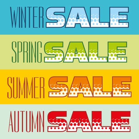 Winter, spring, summer and autumn sale.のイラスト素材
