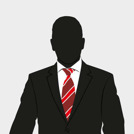 Silhouette of business person in suit.のイラスト素材
