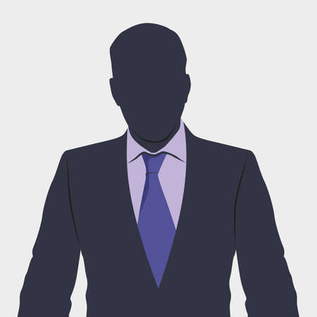 Silhouette of business person in suit.のイラスト素材