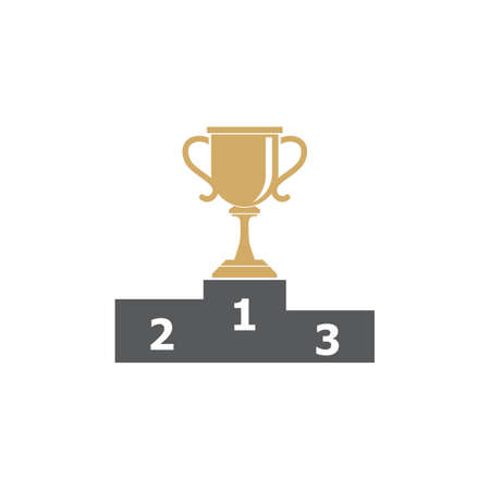 Vector illustration of a pedestal and rewards in color.のイラスト素材