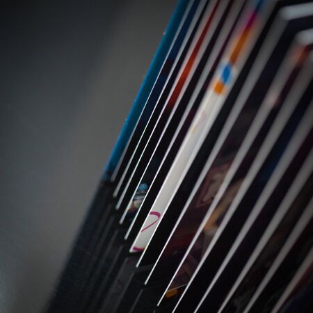Closeup photo of colored book pages